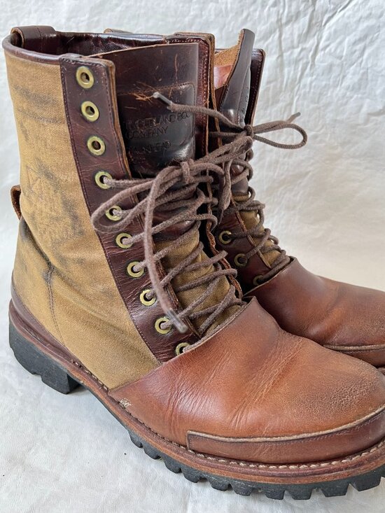 Timberland Boot Company Tackhead leather brown lace up mens 8 combat lug soles main image 5